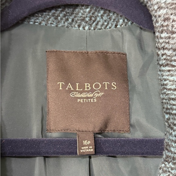 Talbots Wool Blend Pea Coat Jacket Petite Coat Teal - Picture 3 of 11